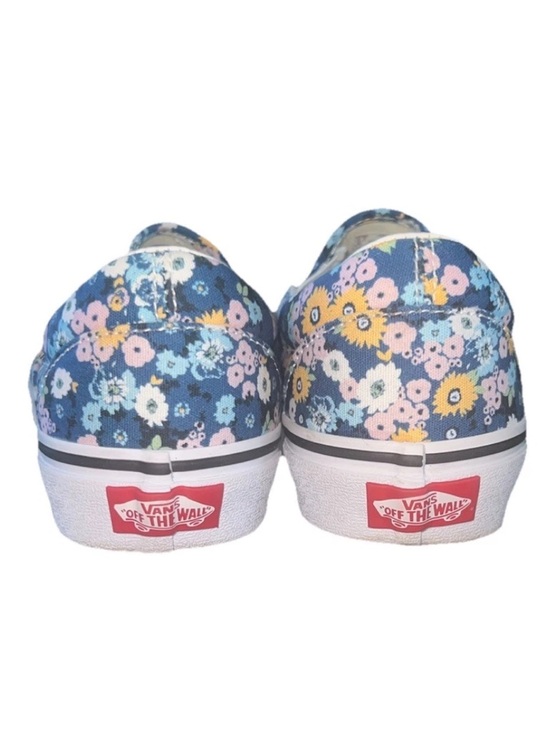 Vans Floral Slip On Sneakers Blue Daisy Canvas Women’s 8 - Picture 2 of 10